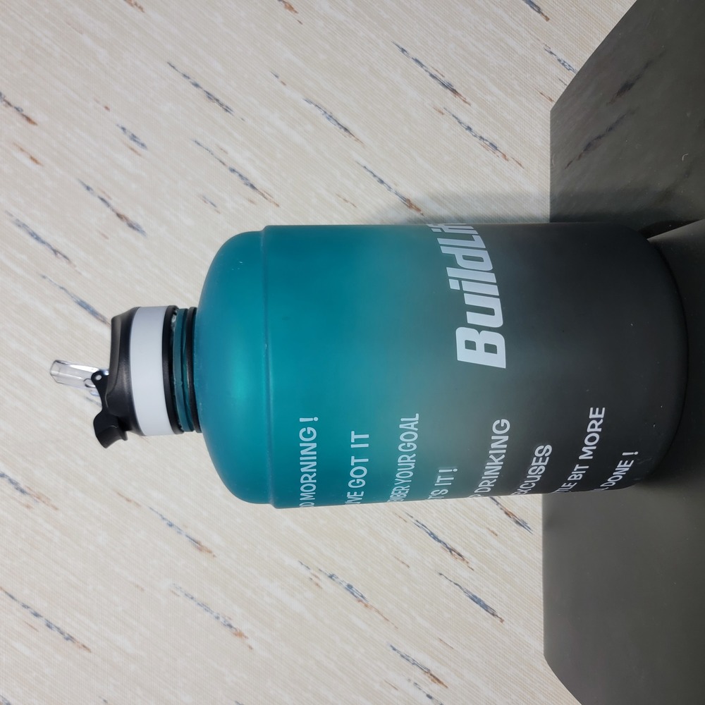 Build Life | Timed Water Jug | 1 Gallon | Blue | Black